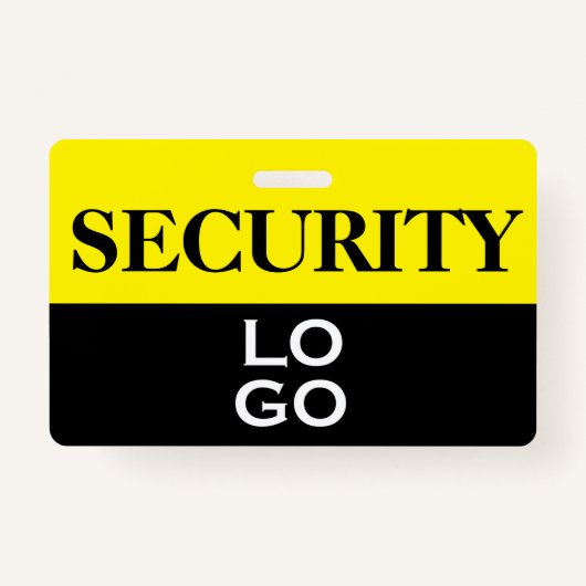 Badge Sécurité noire et jaune avec ID logo personnalisé (Devant)