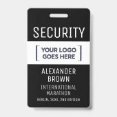 Badge Sécurité simple du logo de l'événement noir et bla (Avant)