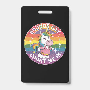 Badge Semble gay Comptez sur moi Licorne Arc-en-ciel LGB