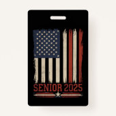 Badge Senior 2025 American Flag USA Graduation Class Of (Devant)