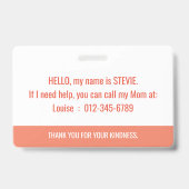 Badge sensibilisation cachée aux handicaps et contact d' (Arrière)