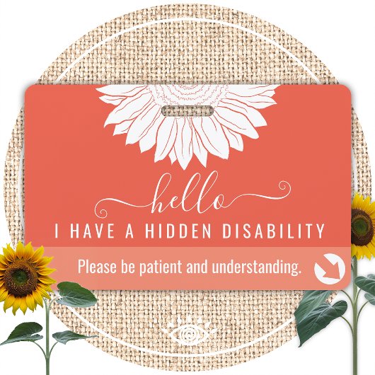 Badge sensibilisation cachée aux handicaps et contact d'