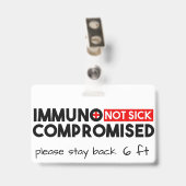 Badge Sensibilisation immuno-compromise non malade (Arrière avec clip)