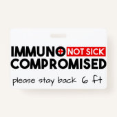 Badge Sensibilisation immuno-compromise non malade (Dos)