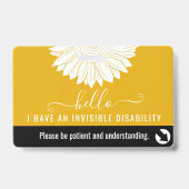 Badge sensibilisation invisible aux handicaps et aux urg (Avant)