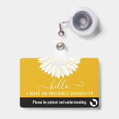 Badge sensibilisation invisible aux handicaps et aux urg (Avant avec rétractable)