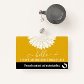 Badge sensibilisation invisible aux handicaps et aux urg (Front with Retractable)