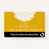 Badge sensibilisation invisible aux handicaps et aux urg (Devant)