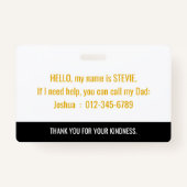 Badge sensibilisation invisible aux handicaps et aux urg (Dos)