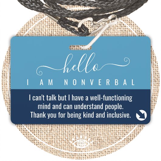 Badge sensibilisation non verbale et contact d'urgence