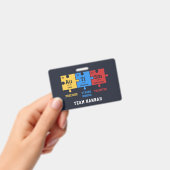 Badge Sensibilisation sur l'autisme Puzzles Nom d'équipe (À main)