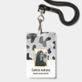 Badge Séquins de Parties scintillant brillant noir brill (Avant avec lanière)