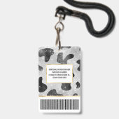 Badge Séquins de Parties scintillant brillant noir brill (Arrière avec lanière)