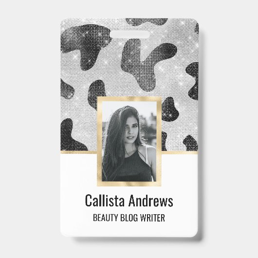 Badge Séquins de Parties scintillant brillant noir brill (Avant)