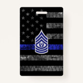 Badge Sergent Thin Blue Line Distressed (Dos)