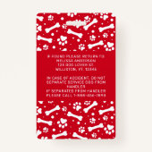 Badge Service Chien Empreintes de pattes rouges personna (Dos)