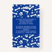 Badge Service Chien Personnalisé Empreintes de pattes Bl (Dos)