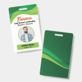 Badge Service d'aménagement paysager et de pelouse vert  (Front & Back)