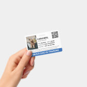 Badge Service de code QR personnalisé bleu Chien d'assis (Manuel / portable)