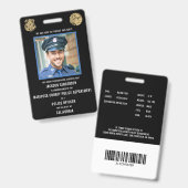 Badge Service de police Identifiant d'agent de la force (Avant & arrière)