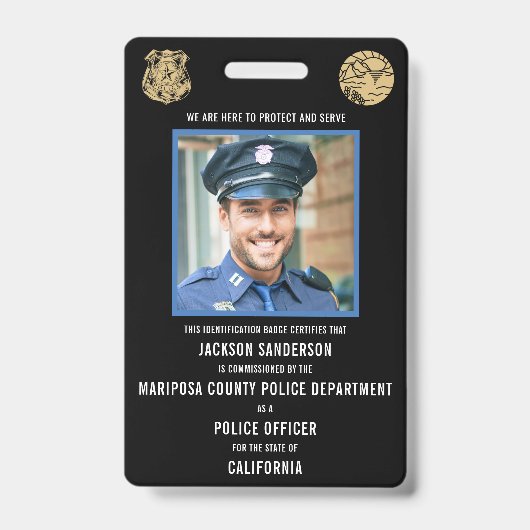 Badge Service de police Identifiant d'agent de la force (Avant)