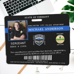 Badge Service de police Photo Officier professionnel ID
