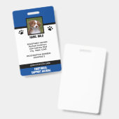 Badge Service de soutien émotionnel bleu et noir ID anim (Avant & arrière)