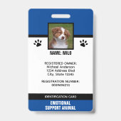 Badge Service de soutien émotionnel bleu et noir ID anim (Avant)