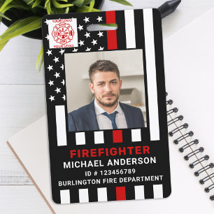 Badge Service d'incendie Photo personnalisée Identifian