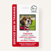 Badge Service Dog In Training ID Photo Logo Personnalisé (Devant)