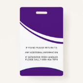 Badge Service personnalisé ID chien photo Autisme Suppor (Dos)