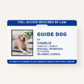Badge Service photo personnalisé Chien Guide ID chien (Devant)