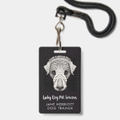 Badge Services aux animaux de compagnie de l'entraîneur  (Avant avec lanière)