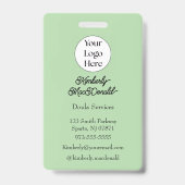 Badge Services de doula de script vert sauge (Arrière)