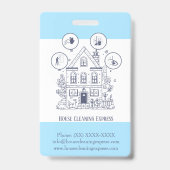 Badge Services de nettoyage de maison charmants (Arrière)