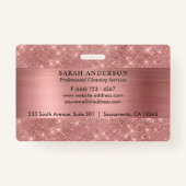 Badge Services de nettoyage Gold Chic rose (Dos)