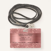 Badge Services de nettoyage Gold Chic rose (Derrière avec lanière)