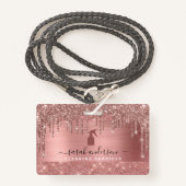 Badge Services de nettoyage Gold Chic rose (Devant avec lanière)