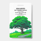 Badge Services d'élagage d'arbres Logo de chêne | Photo (Arrière)