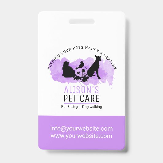 Badge Services d'entretien pour animaux / Services de sé (Avant)