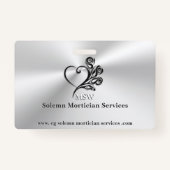 Badge Services funéraires morticiens, Coeur et Rose (Devant)