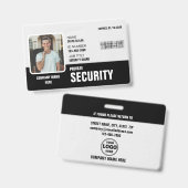 Badge Sharp & Professional : ID de garde de sécurité per (Avant & arrière)