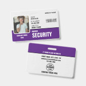 Badge Sharp & Professional : ID de garde de sécurité per (Recto et verso)