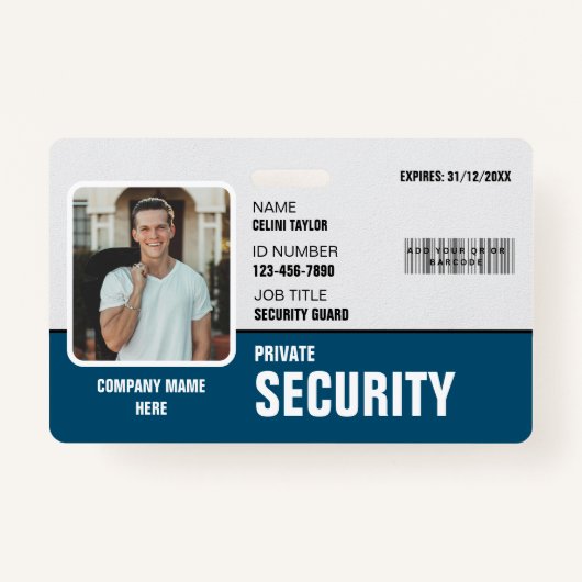 Badge Sharp & Professional : ID de garde de sécurité per (Devant)