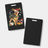 Badge Shepherd Christmas Dog (Avant & arrière)