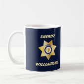 Badge Sheriff Gold Star Mug de café personnalisé (Gauche)