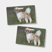 Badge Shih Tzu le plus mignon (Avant & arrière)