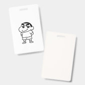 Badge Shinchan noir et blanc (Avant & arrière)