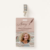 Badge Signature du prêt public par un notaire Nom de la (Devant avec clip)