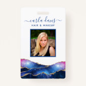 Badge Signature Script Agate Aquarelle Galaxy Salon ID (Devant)